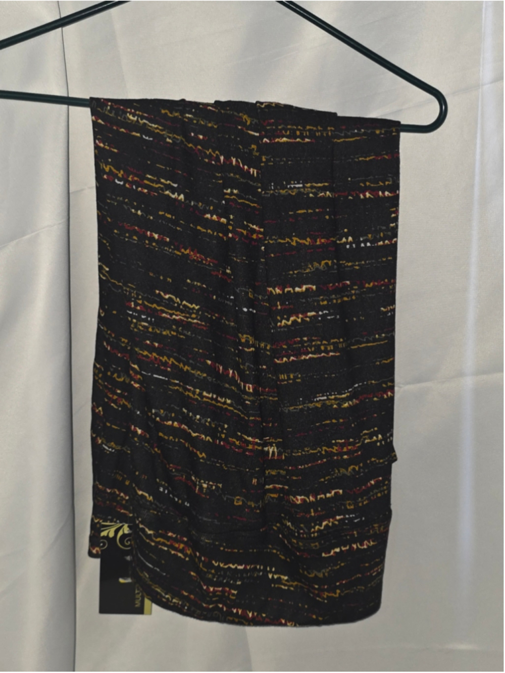Women's Multiples maxi skirt 3X Black Yellow Patterned plus size fall cozy